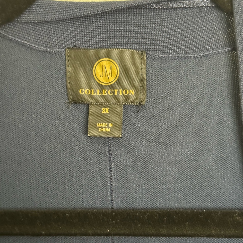 🧤 JM Collection Deep Blue Knit Cardigan - Picture 3 of 5